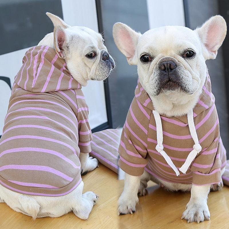 Striped Pet Dog Cat Hoodie Sweater - Stylish And Cozy Apparel For Your Furry Friend-4