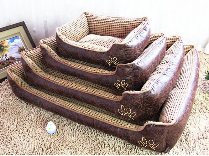 Luxury Suede Dog Bed Set With Free Bone, Blanket, And Summer Mat-4