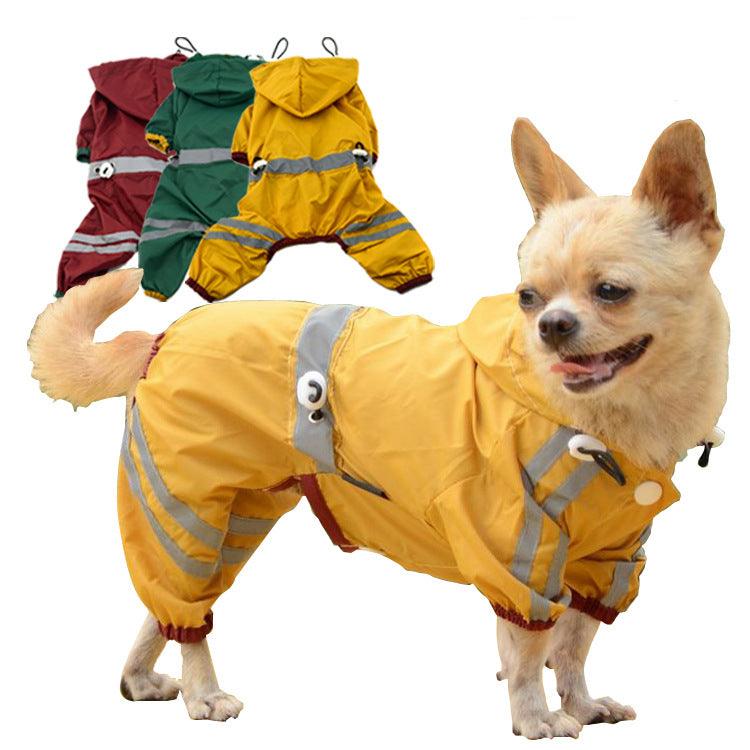 Waterproof Reflective Hoodie Dog Cat Raincoat - Keep Your Pet Dry And Stylish!-0