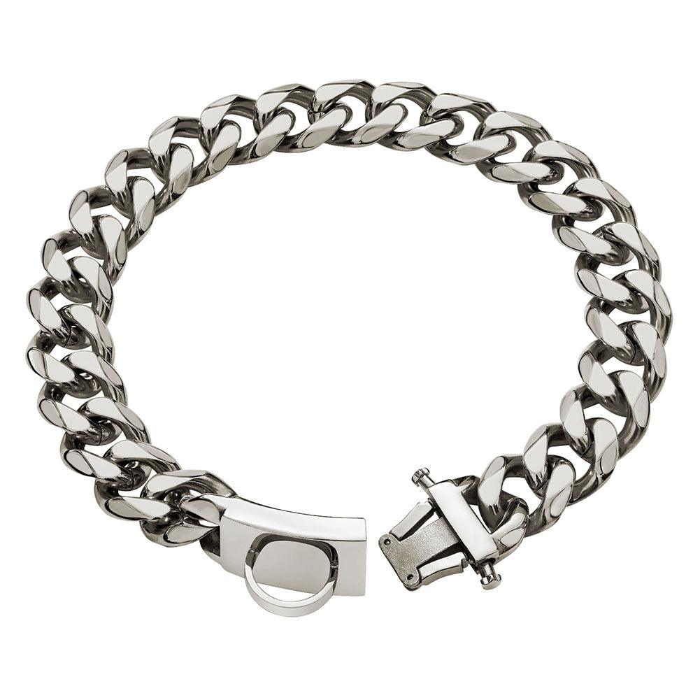Titanium Steel Chain Dog Leash And Collar Set For Medium And Large Breeds-3