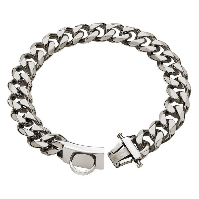 Titanium Steel Chain Dog Leash And Collar Set For Medium And Large Breeds-0