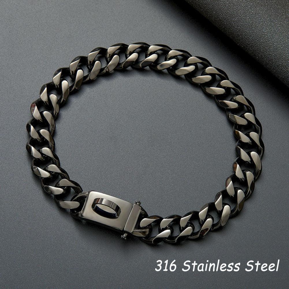 Titanium Steel Chain Dog Leash And Collar Set For Medium And Large Breeds-4