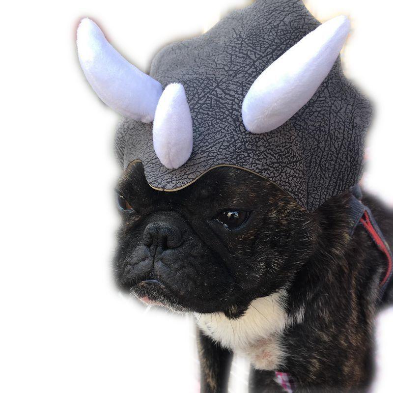 Triceratops Pet Transformation Hat - Fun And Stylish Pet Headgear Costume-0