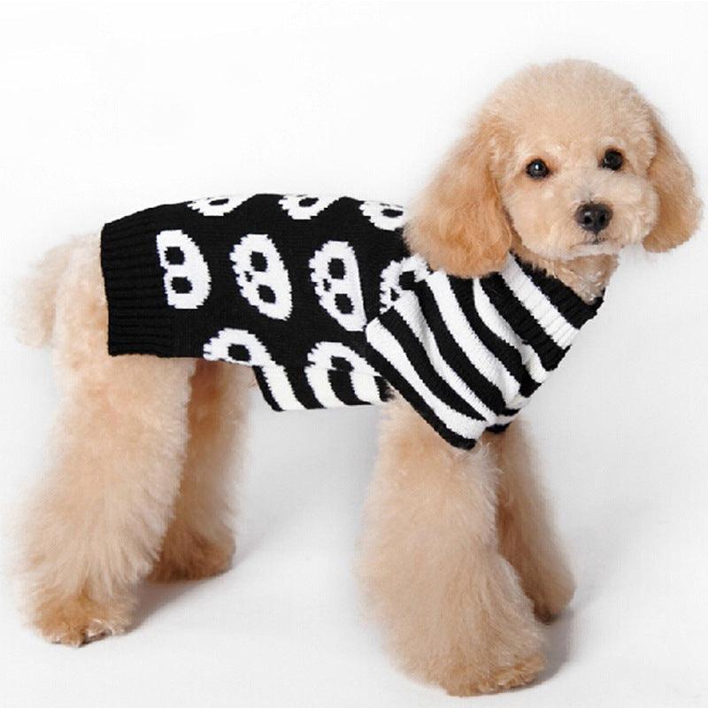 Skull Dog Halloween Sweater - Spooky Pet Fashion For All Seasons-4