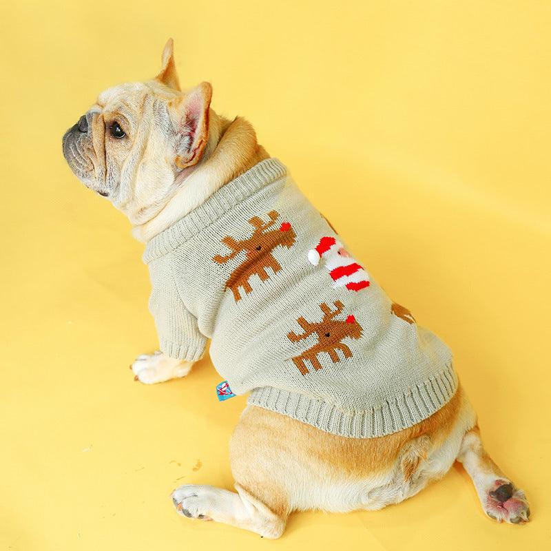 Festive Pet Sweater: Cozy Acrylic Christmas Attire For Your Furry Friend-0