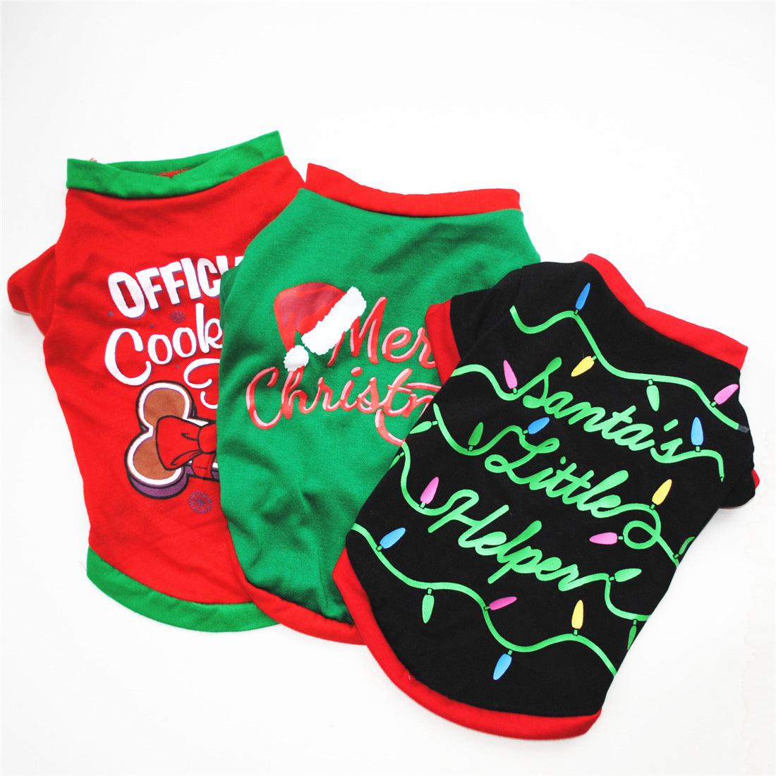 Festive Doggie Christmas Lights T-Shirt Vest-0