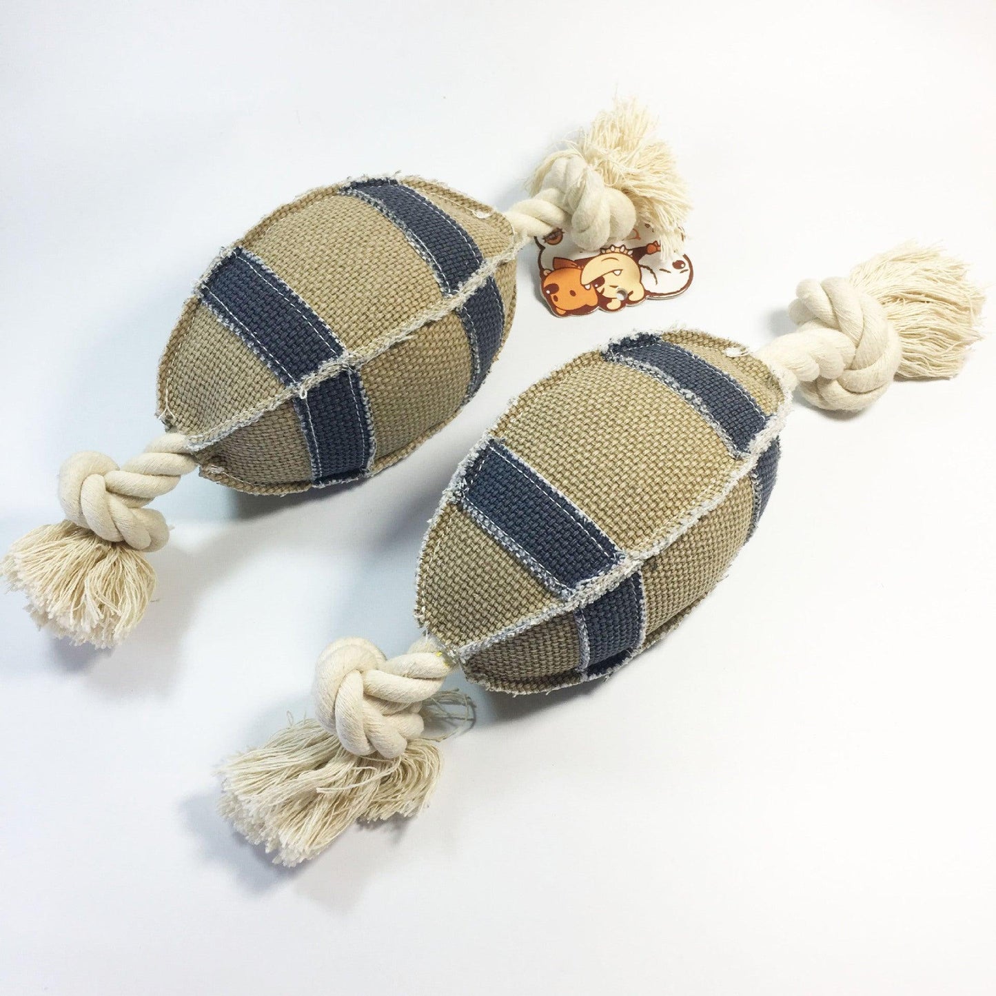 Durable Linen Cotton Rope Dog Toy For Rugby Training - Bite Resistant And Engaging-4