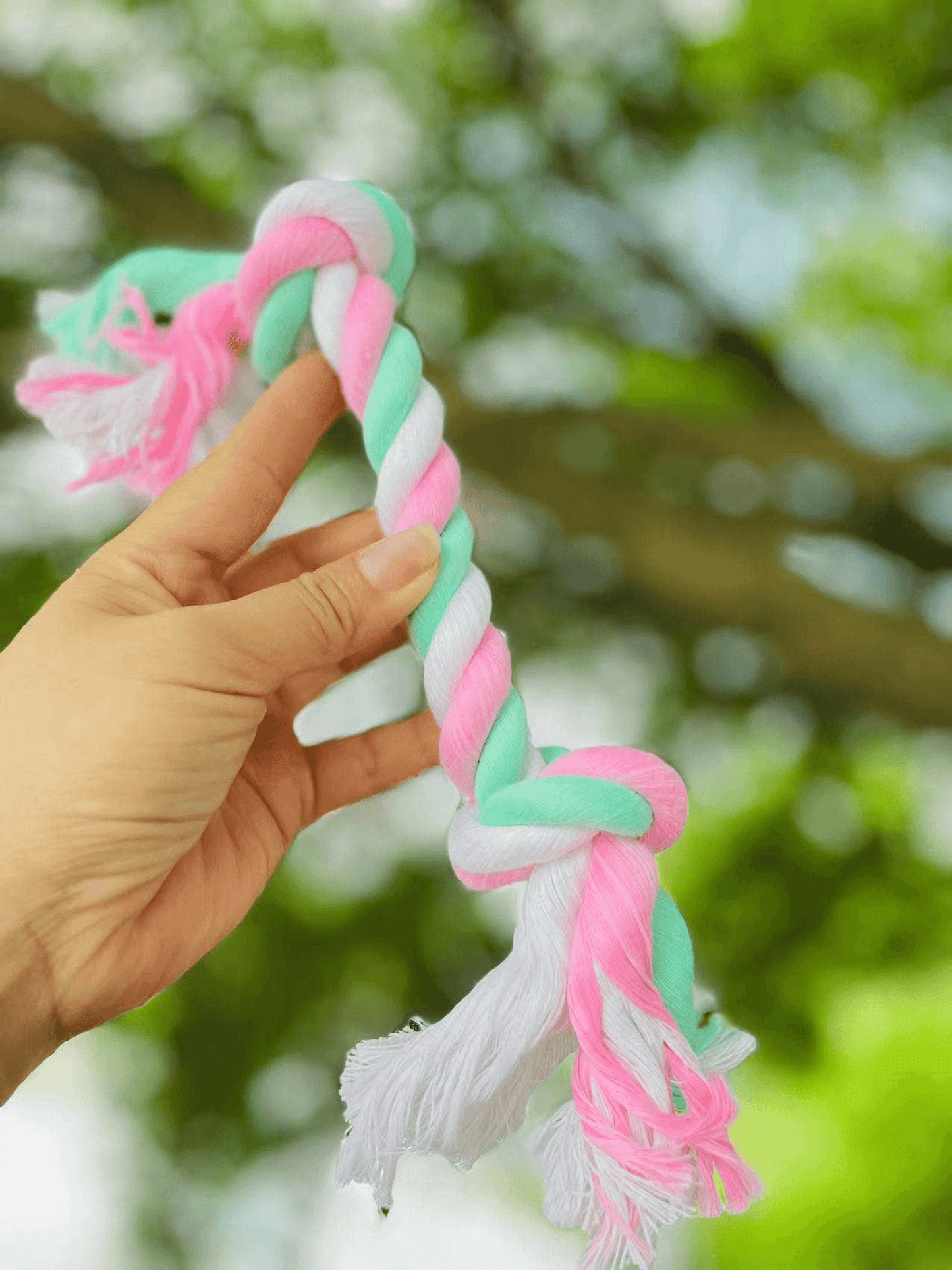 Sustainable Cotton 2-Knot Dog Chew Rope Toy-2