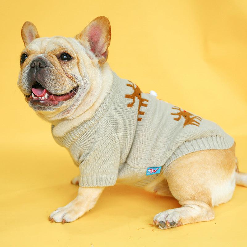 Festive Pet Sweater: Cozy Acrylic Christmas Attire For Your Furry Friend-2
