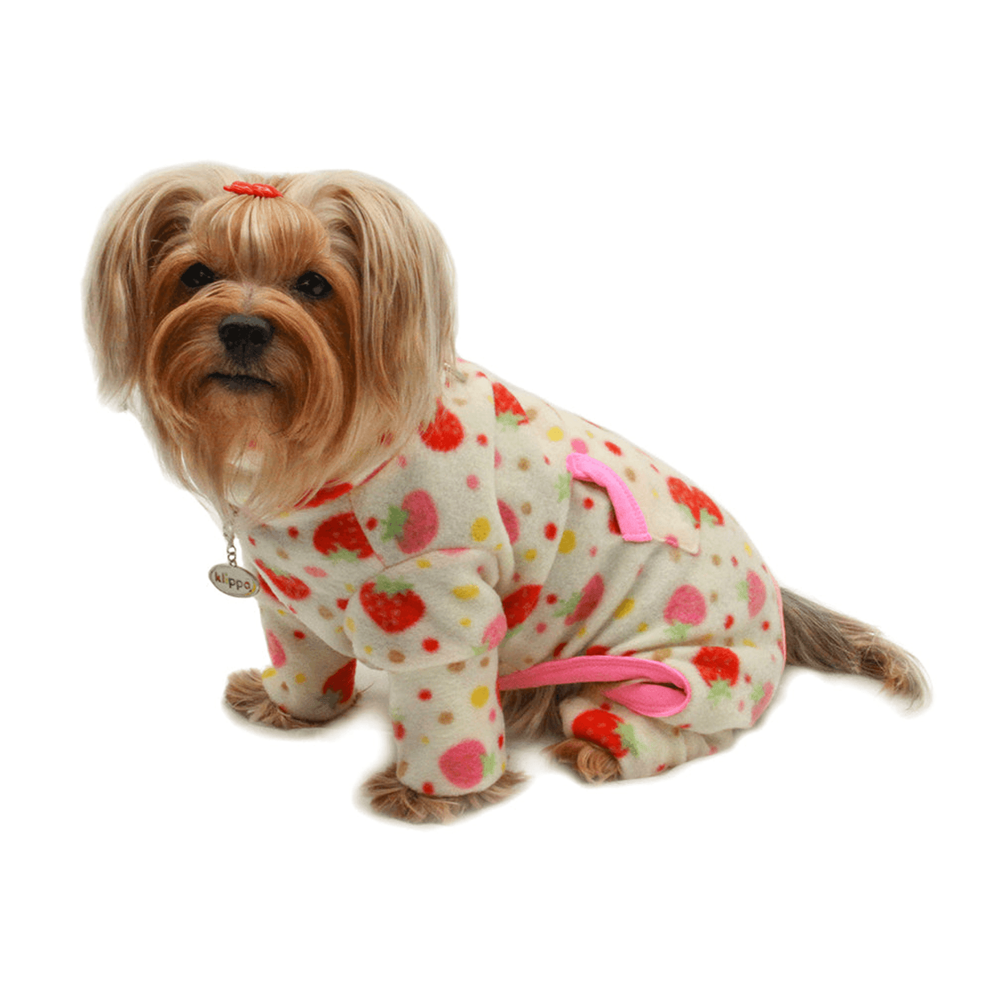 Yummy Strawberry Fleece Turtleneck Pajamas for Dogs-2