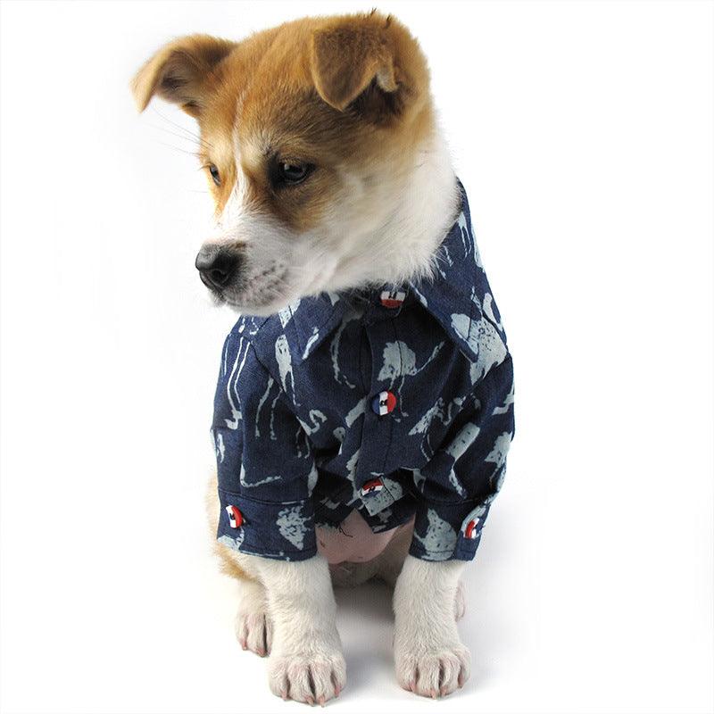 Stylish Denim Pet Shirt: Fashionable Jeans For Your Furry Friend-3