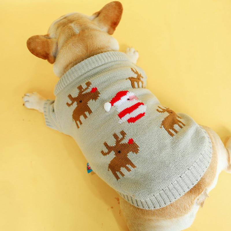 Festive Pet Sweater: Cozy Acrylic Christmas Attire For Your Furry Friend-1