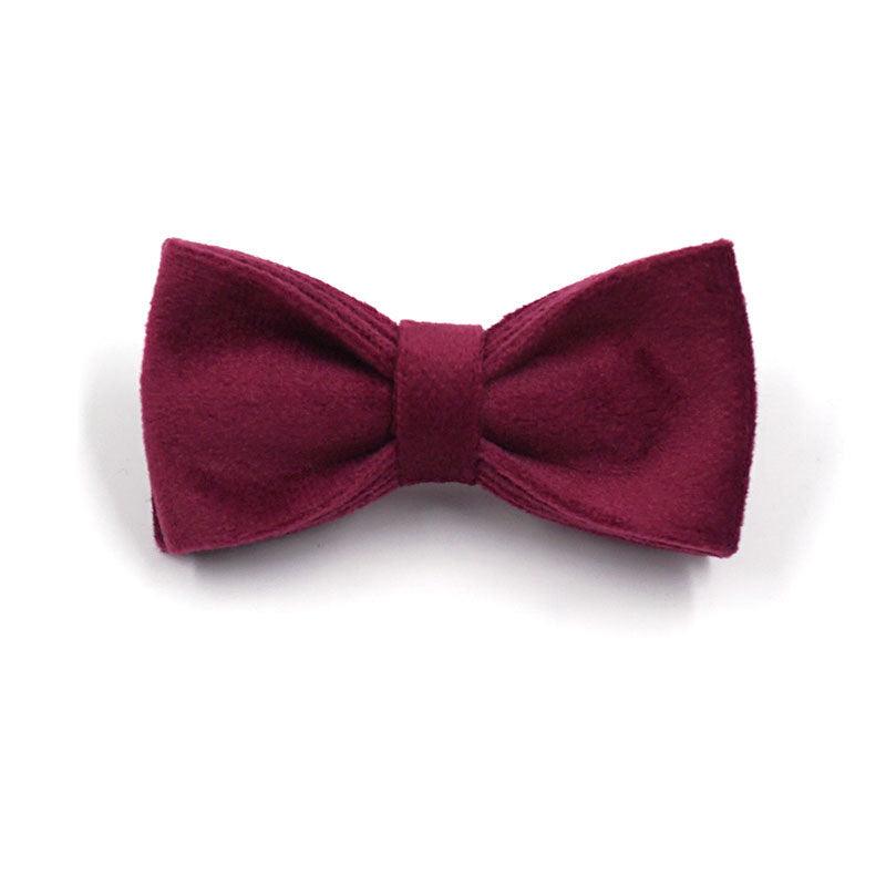 Luxurious Burgundy Velvet Pet Collar With Custom Engraving-2