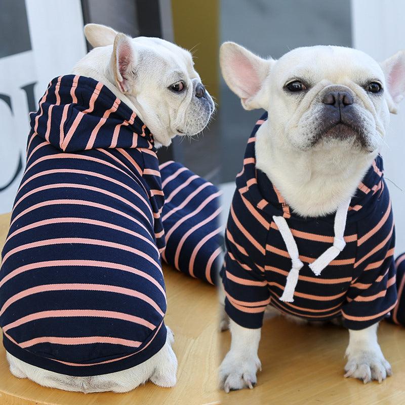 Striped Pet Dog Cat Hoodie Sweater - Stylish And Cozy Apparel For Your Furry Friend-5