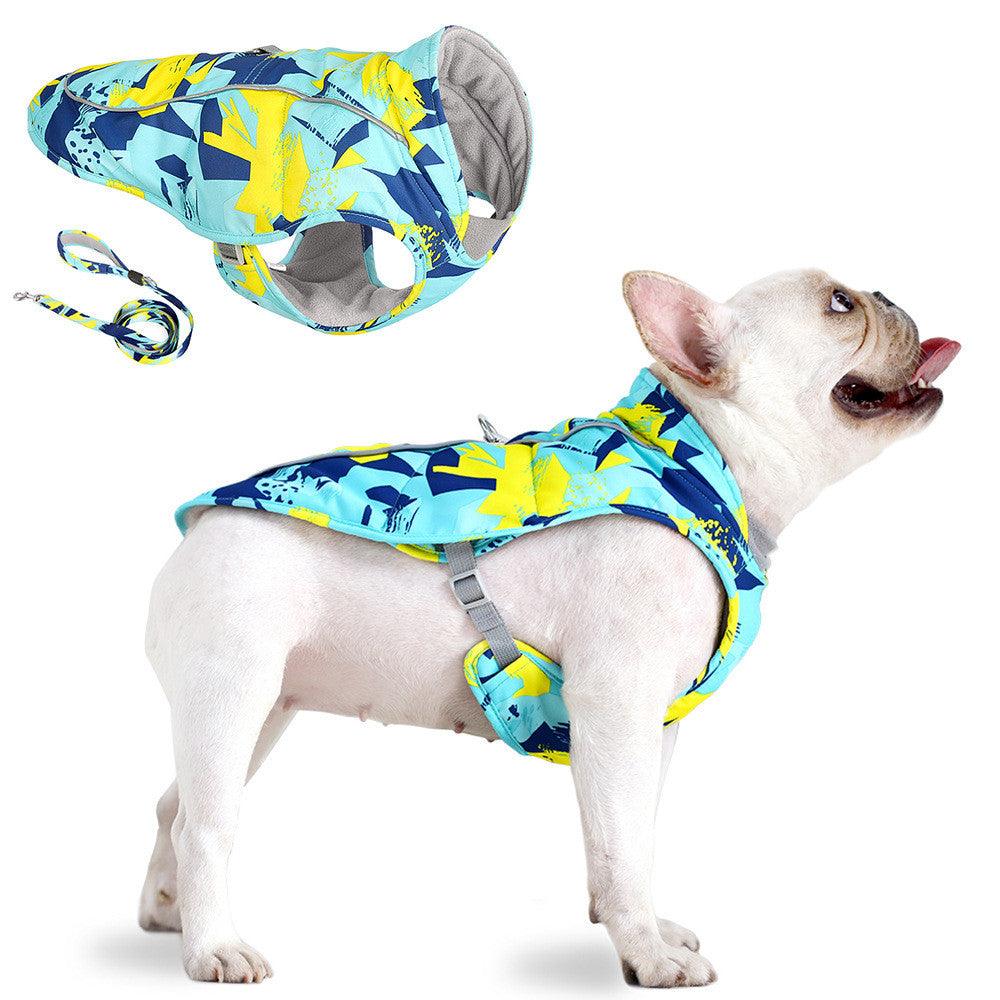 Reflective Waterproof Dog Jacket With Stylish Print Design-4