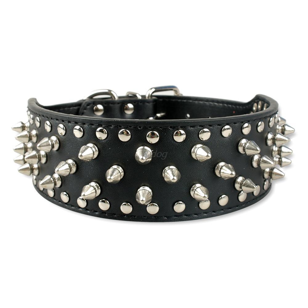 Rugged Rivet-Embellished Collar For Large Dogs-4