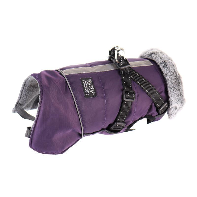 Pet Adventure All-Weather Reflective Jacket With Removable Fur Collar-5