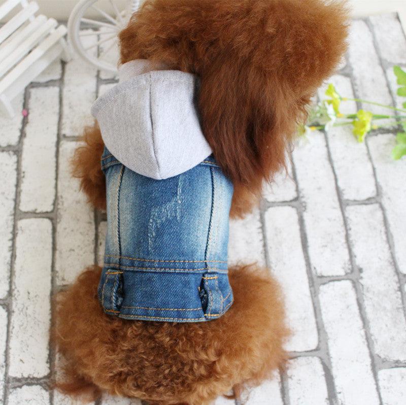 Stylish Denim Dog Jacket: Trendy Pet Fashion For Small Dogs-5