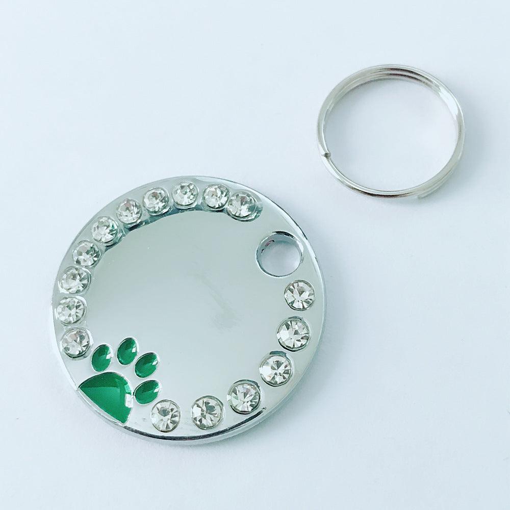 Personalized Round Metal Dog Tag Keychain-4