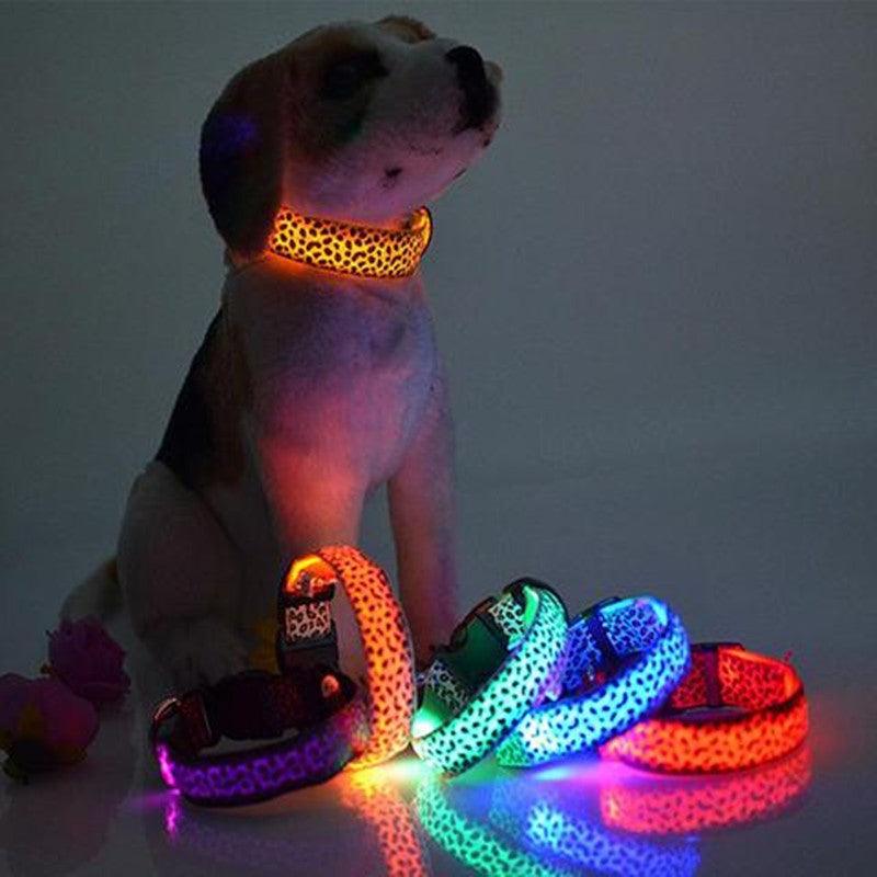 Leopard Glow-In-The-Dark Led Pet Collar: Keep Your Furry Friend Safe And Stylish!-0