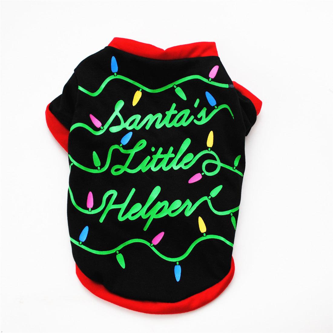 Festive Doggie Christmas Lights T-Shirt Vest-2