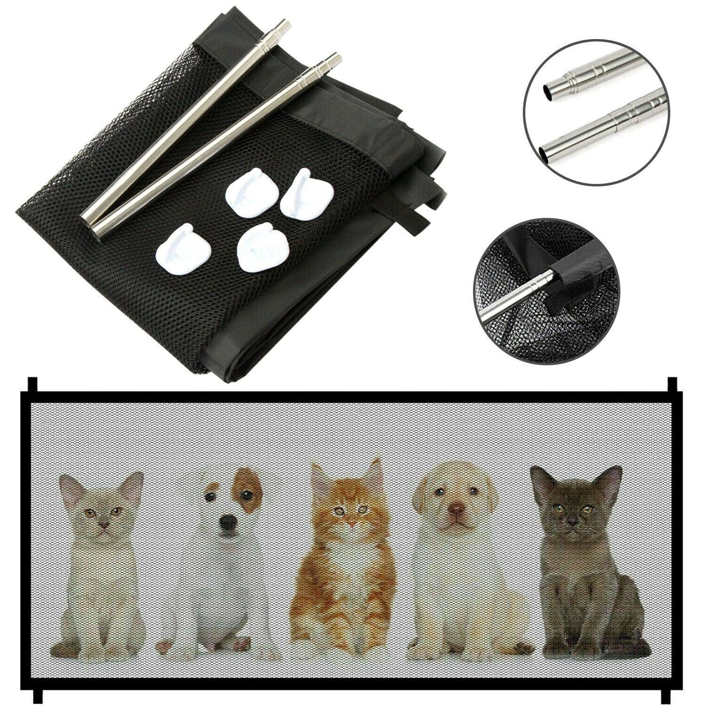 Portable Mesh Pet Safety Gate - Secure Your Pets Anywhere!-6