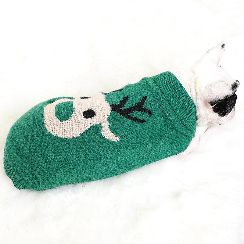Festive Fairytale Pet Sweater: Elk Printed Knitwear For Dogs And Cats-3