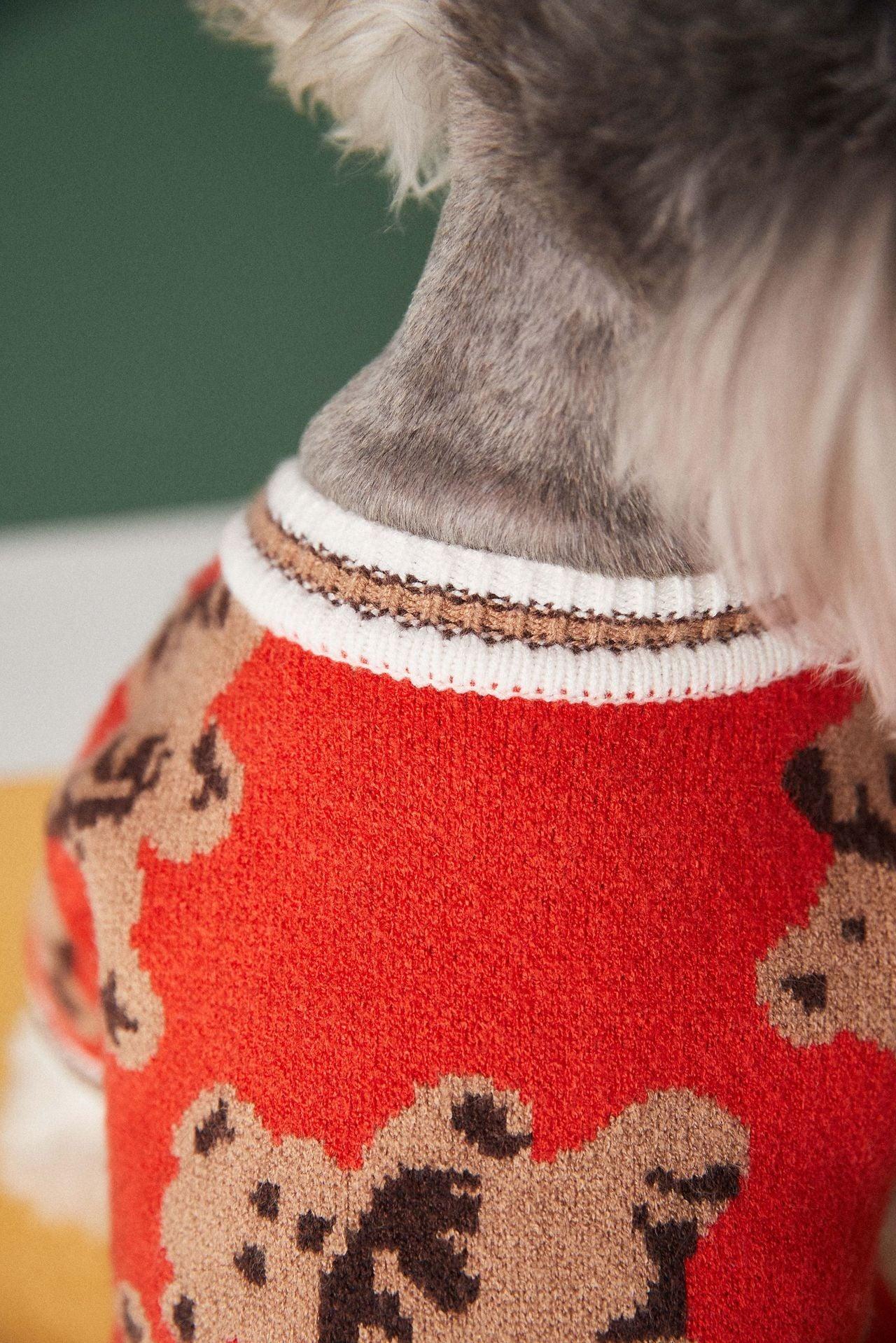 Preppy Paws V-Neck Striped Sweater - Cozy Winter Apparel For Dogs And Cats-2