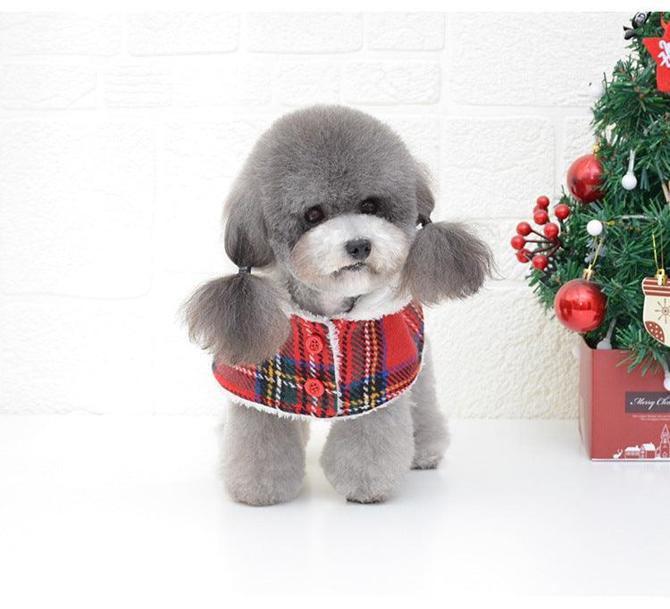 Festive Knitted Turtleneck Dog Sweater - Cozy Christmas Red Plaid Pet Winter Coat-2