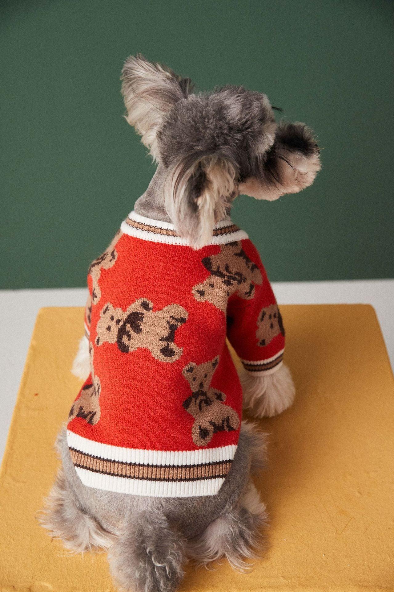 Preppy Paws V-Neck Striped Sweater - Cozy Winter Apparel For Dogs And Cats-3