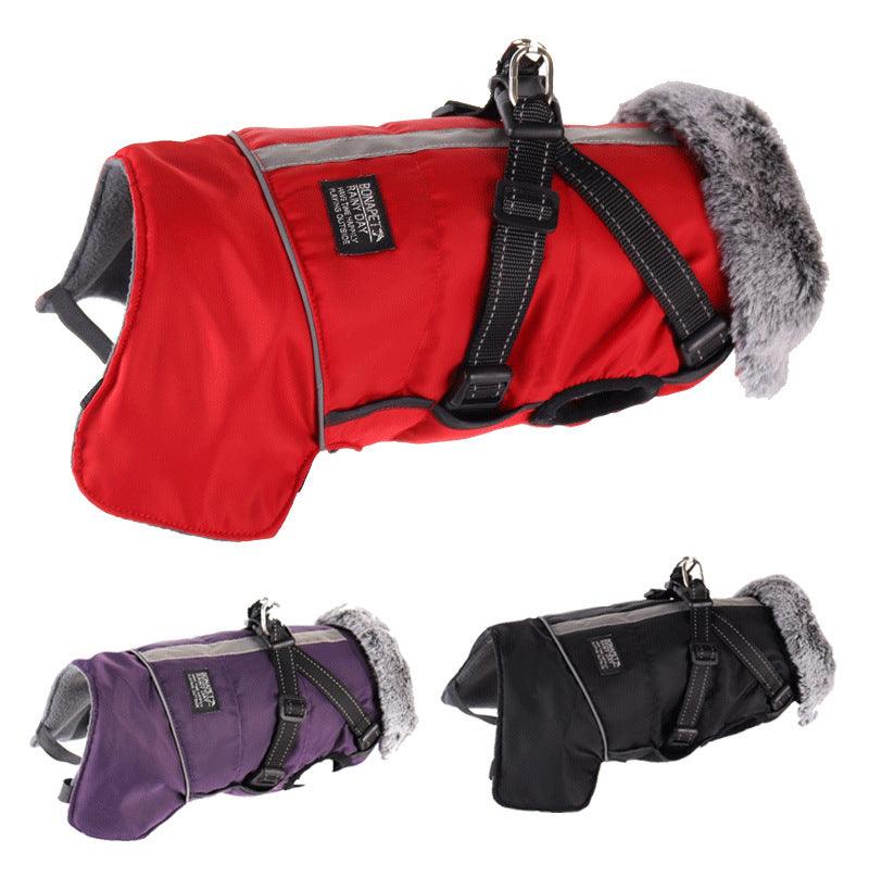 Pet Adventure All-Weather Reflective Jacket With Removable Fur Collar-4