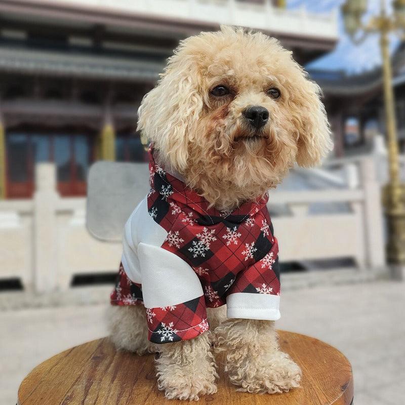 Festive Elk Print Christmas Dog Sweatshirt-3