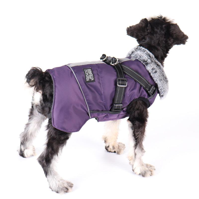 Pet Adventure All-Weather Reflective Jacket With Removable Fur Collar-2