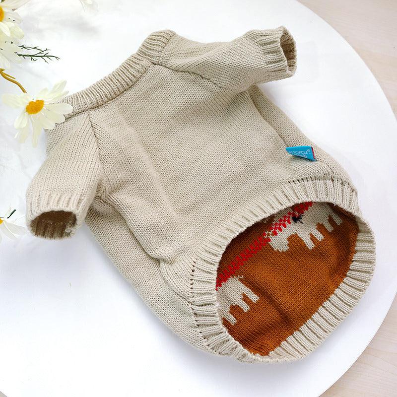 Festive Pet Sweater: Cozy Acrylic Christmas Attire For Your Furry Friend-4