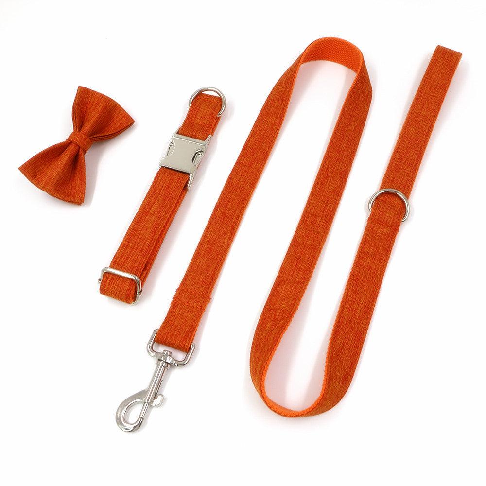 Pet Pals Orange Polyester Collar And Leash Set-3