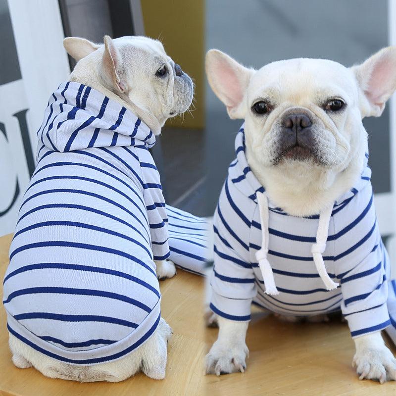 Striped Pet Dog Cat Hoodie Sweater - Stylish And Cozy Apparel For Your Furry Friend-2