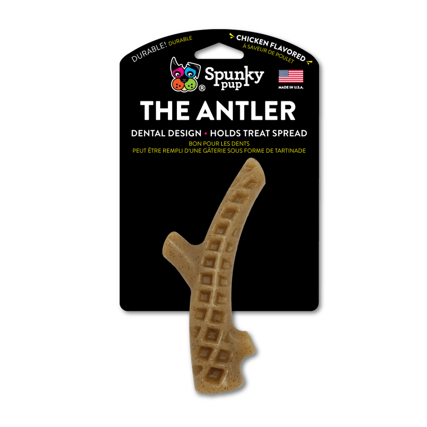 Spunky Pup Chicken Flavour Antler Chew Toy-1