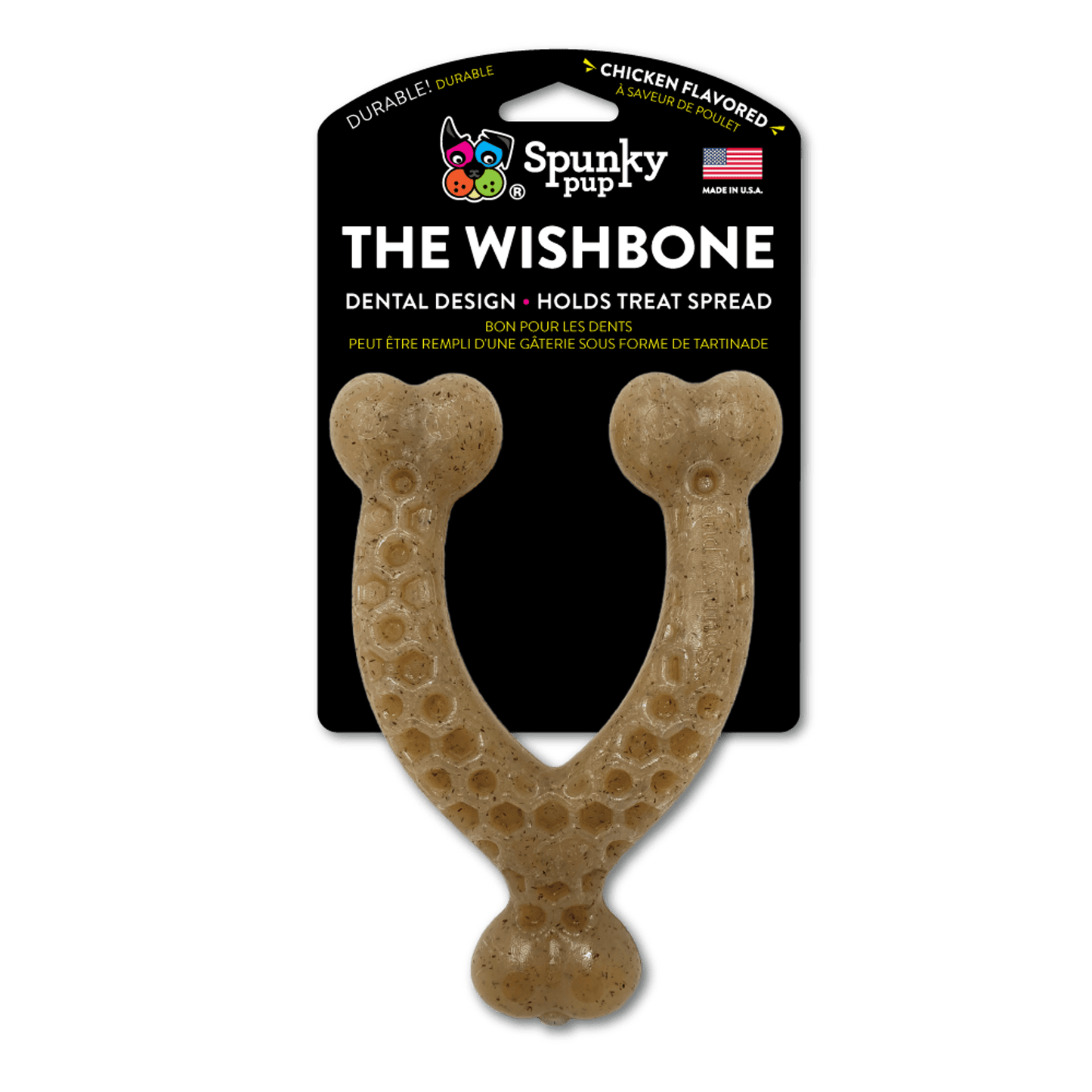 Spunky Pup Chicken-Flavour Durable Wishbone Chew Toy-3