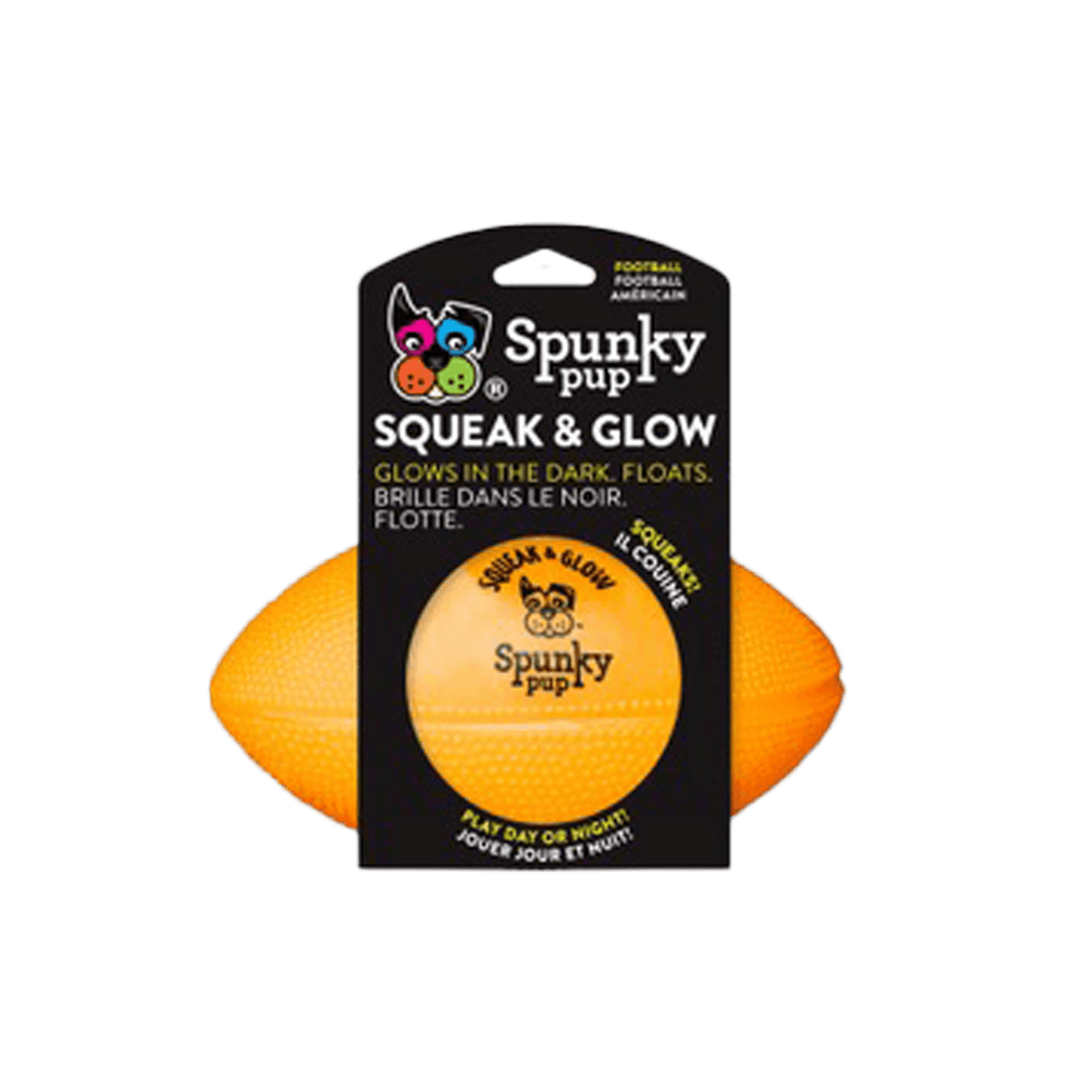 Squeak & Glow Football - Spunky Pup-2