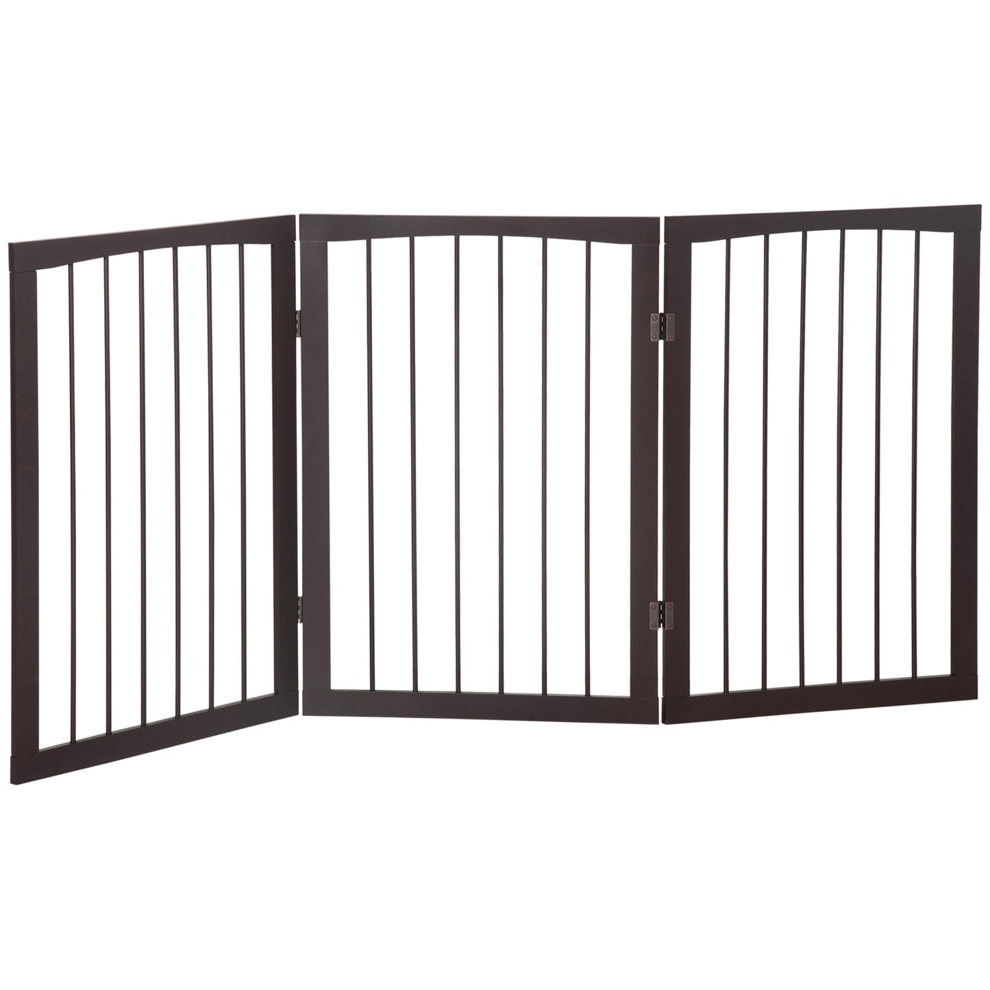 Folding 3 Panel Pet Gate Wooden Foldable Dog Fence Indoor Free Standing Safety Gate Portable Separation Pet Barrier Guard-0