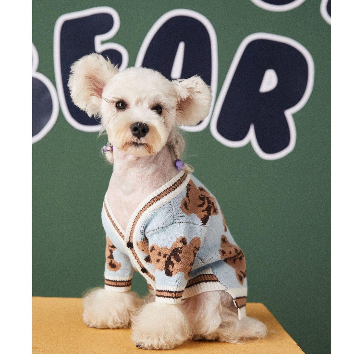 Preppy Paws V-Neck Striped Sweater - Cozy Winter Apparel For Dogs And Cats-5