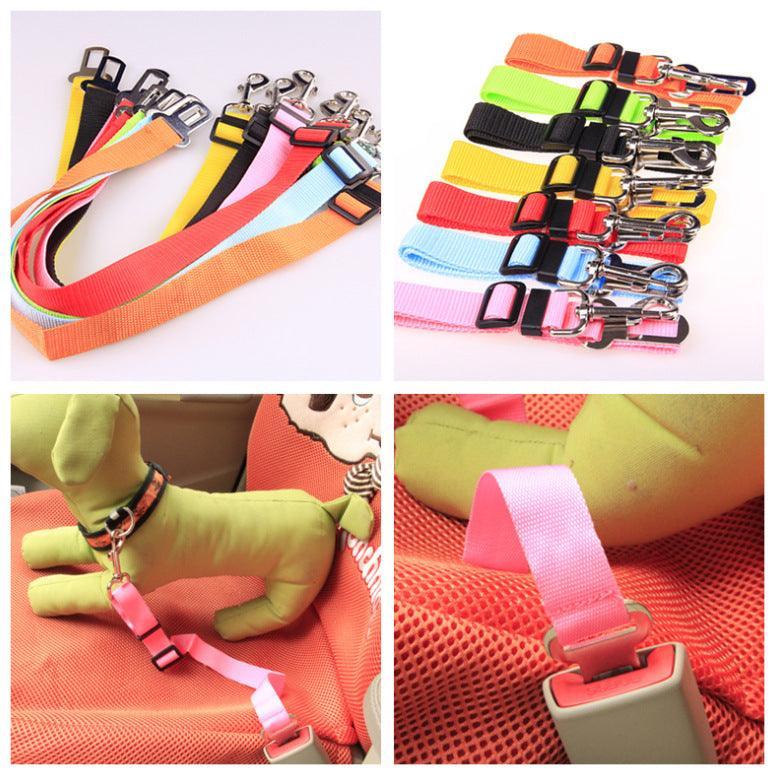 Adjustable Pet Car Safety Seat Belt Restraint Lead - Secure Your Furry Friend On The Go!-0