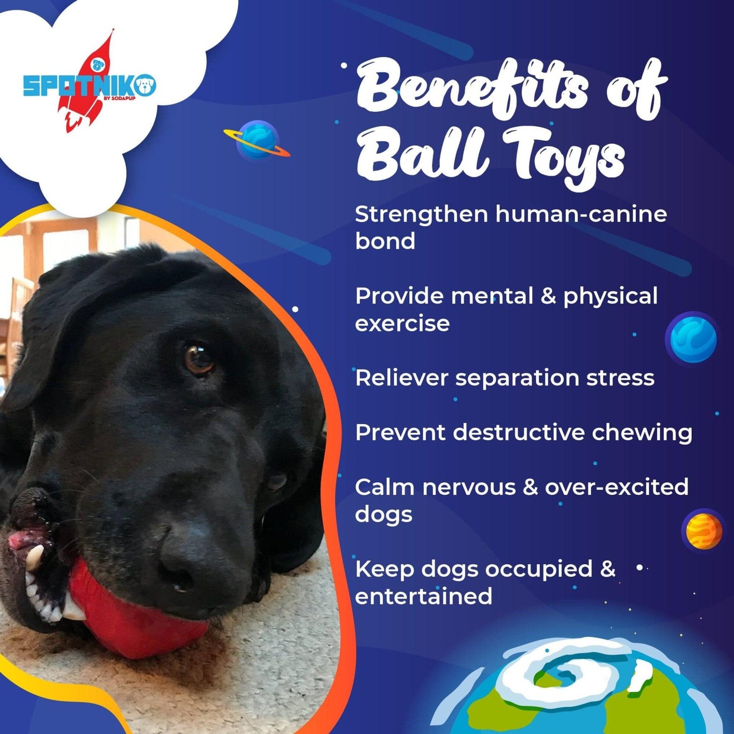Asteroid Ultra Durable Rubber Chew Toy for Active Dogs-4