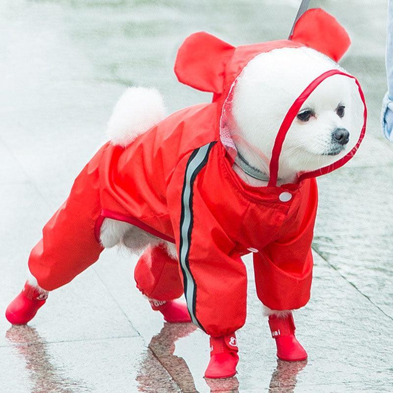Autumn Pet Rainy Clothes - Small Dog Puppies Raincoat-3