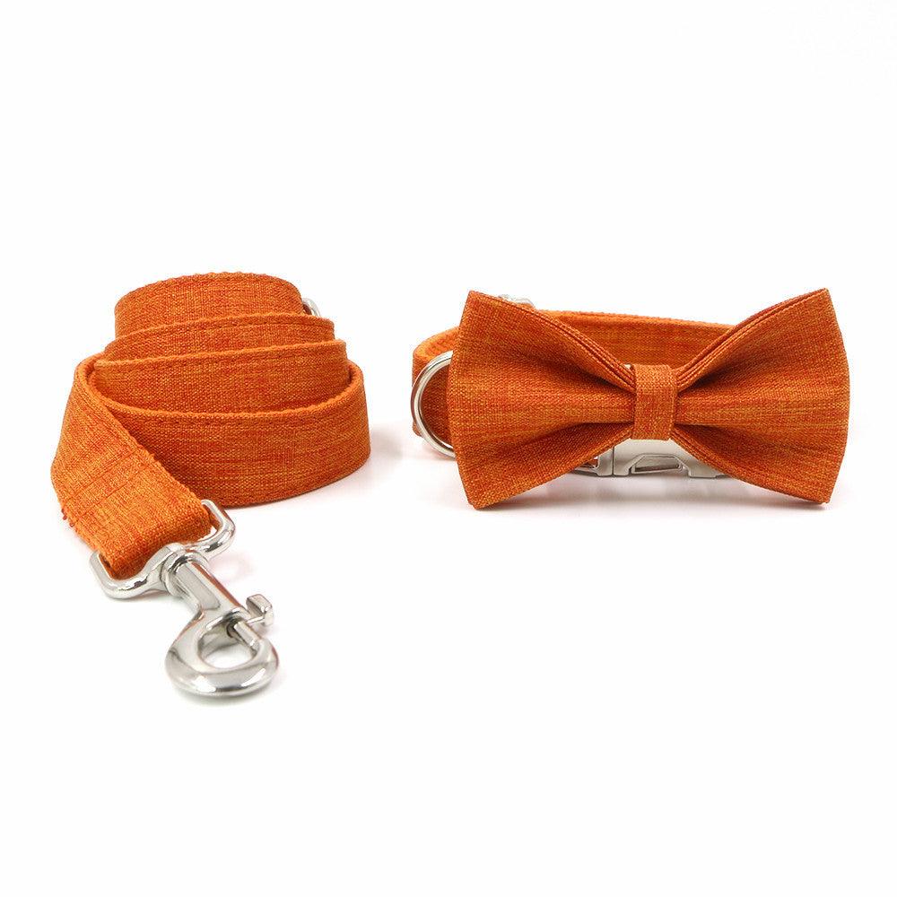 Pet Pals Orange Polyester Collar And Leash Set-1
