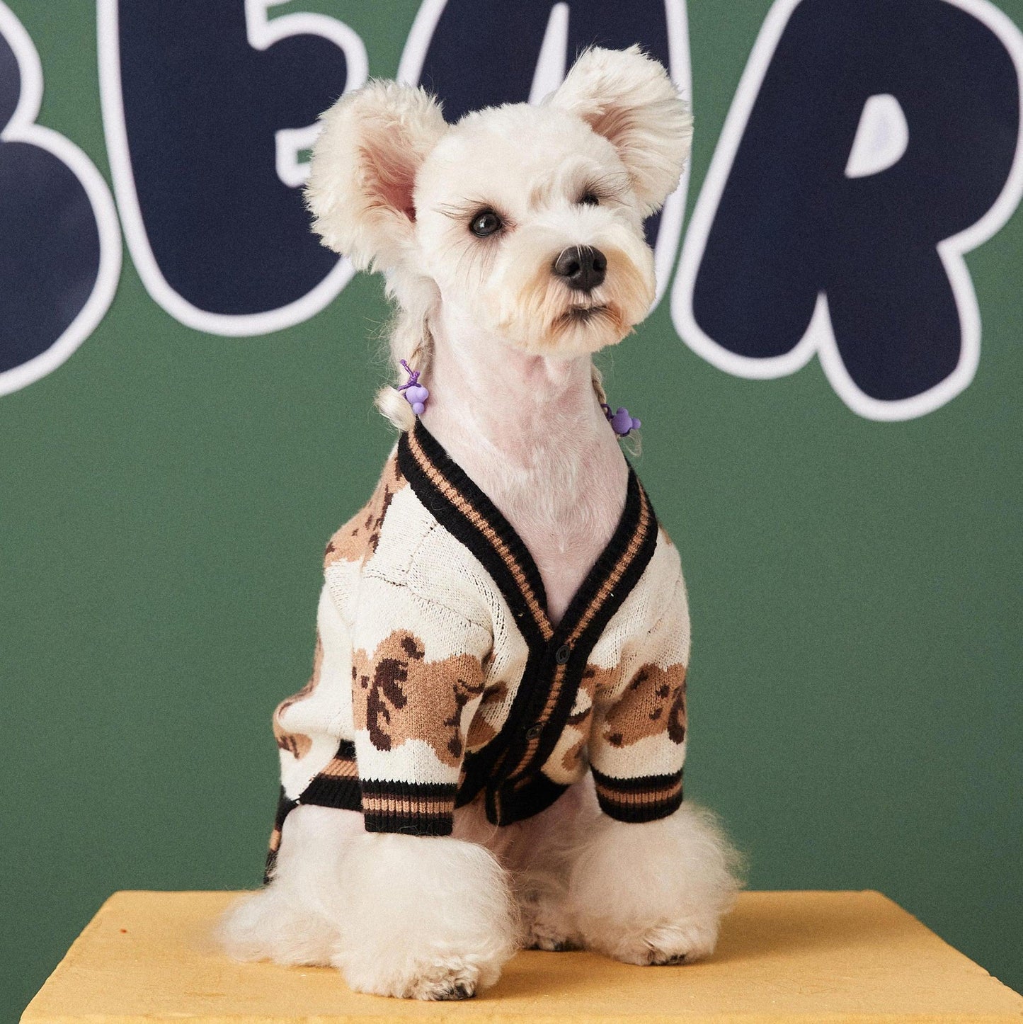 Preppy Paws V-Neck Striped Sweater - Cozy Winter Apparel For Dogs And Cats-0