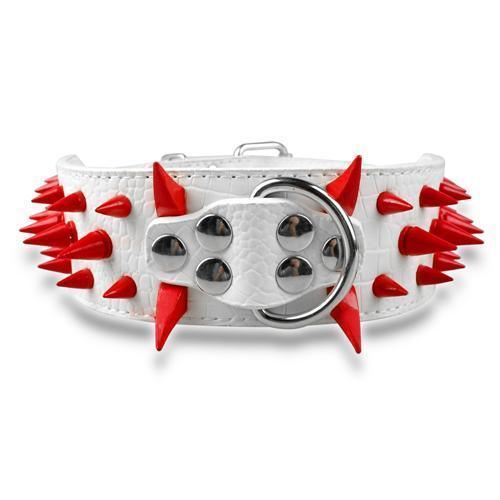 Black Spiked Leather Dog Collar For Large Breeds-12