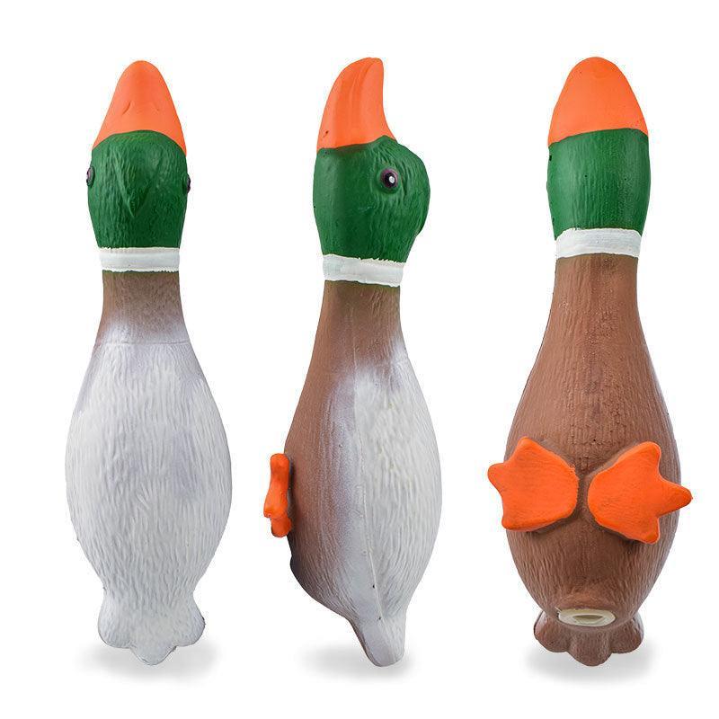 Boredom Buster Latex Duck Dog Toy-4