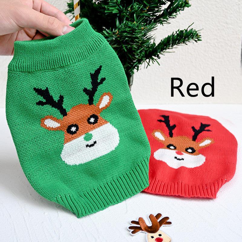 Festive Fairytale Pet Sweater: Elk Printed Knitwear For Dogs And Cats-5