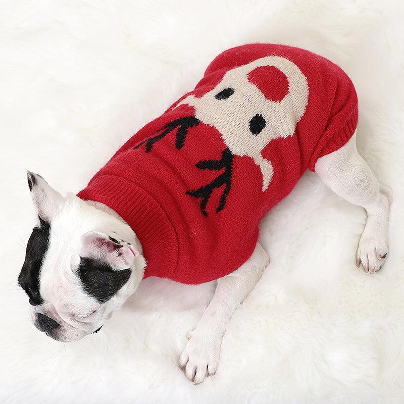 Festive Fairytale Pet Sweater: Elk Printed Knitwear For Dogs And Cats-0